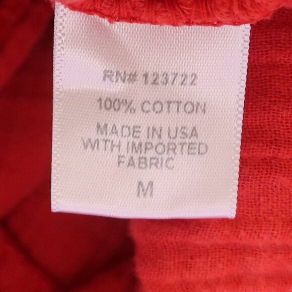 Xirena Cara Red Cotton Gauze Tiered Spaghetti Strap Sleeveless Midi Dress Medium - Picture 14 of 16